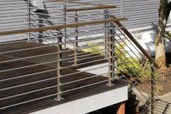 Cascadia horizontal rod railing on exterior deck stairs