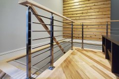 Contemporary railing installed on stairs