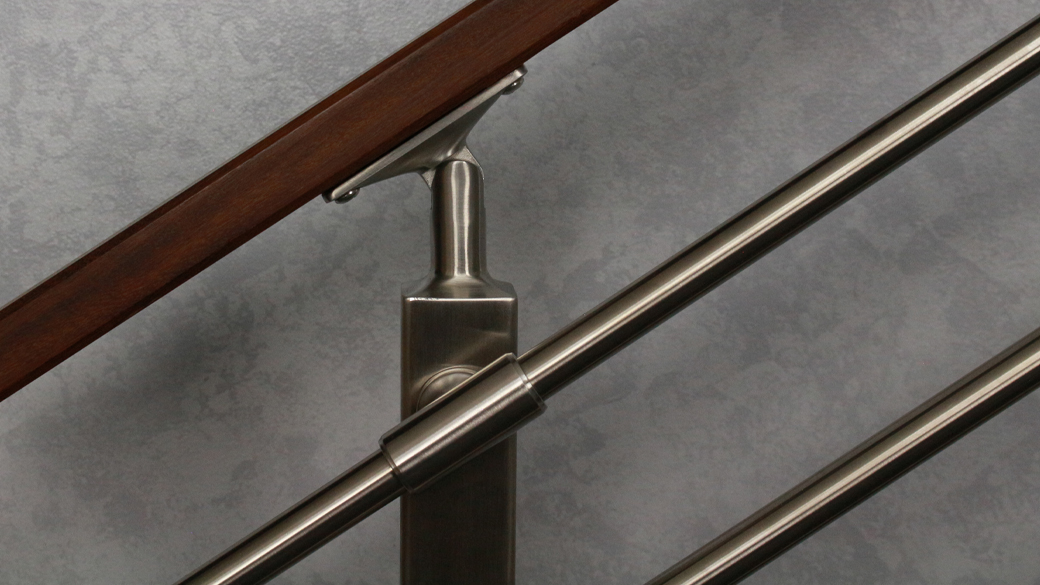 AGS stainless makes custom railing systems, if desired custom components, such as a metal stair handrail can be requested by speaking with a company representative.